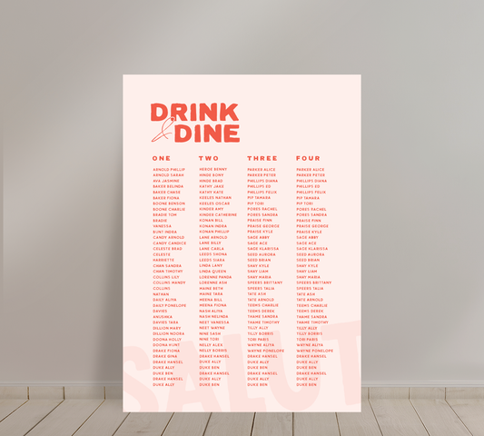 A1 Guest Seating Chart from our Salut collection