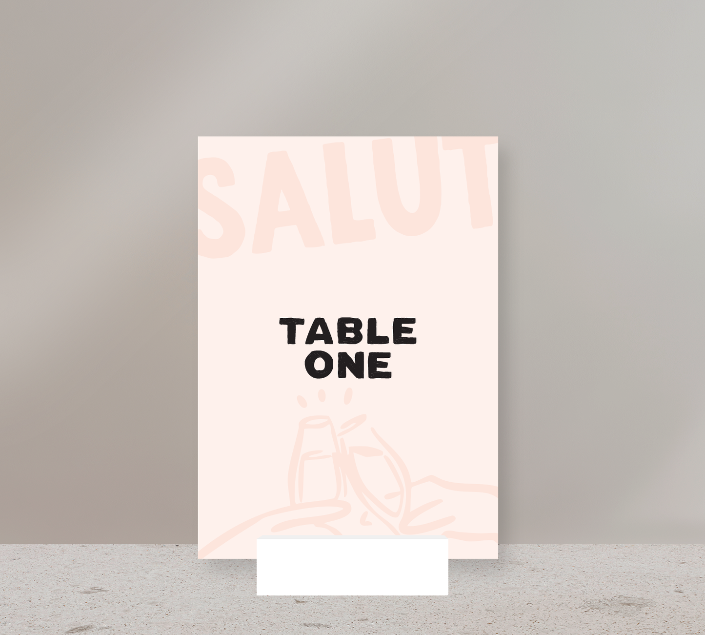 Table Numbers from our Salut Collection - Black ink on Nude card