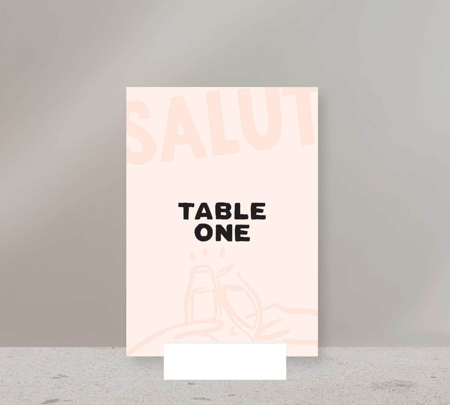Table Numbers from our Salut Collection - Black ink on Nude card