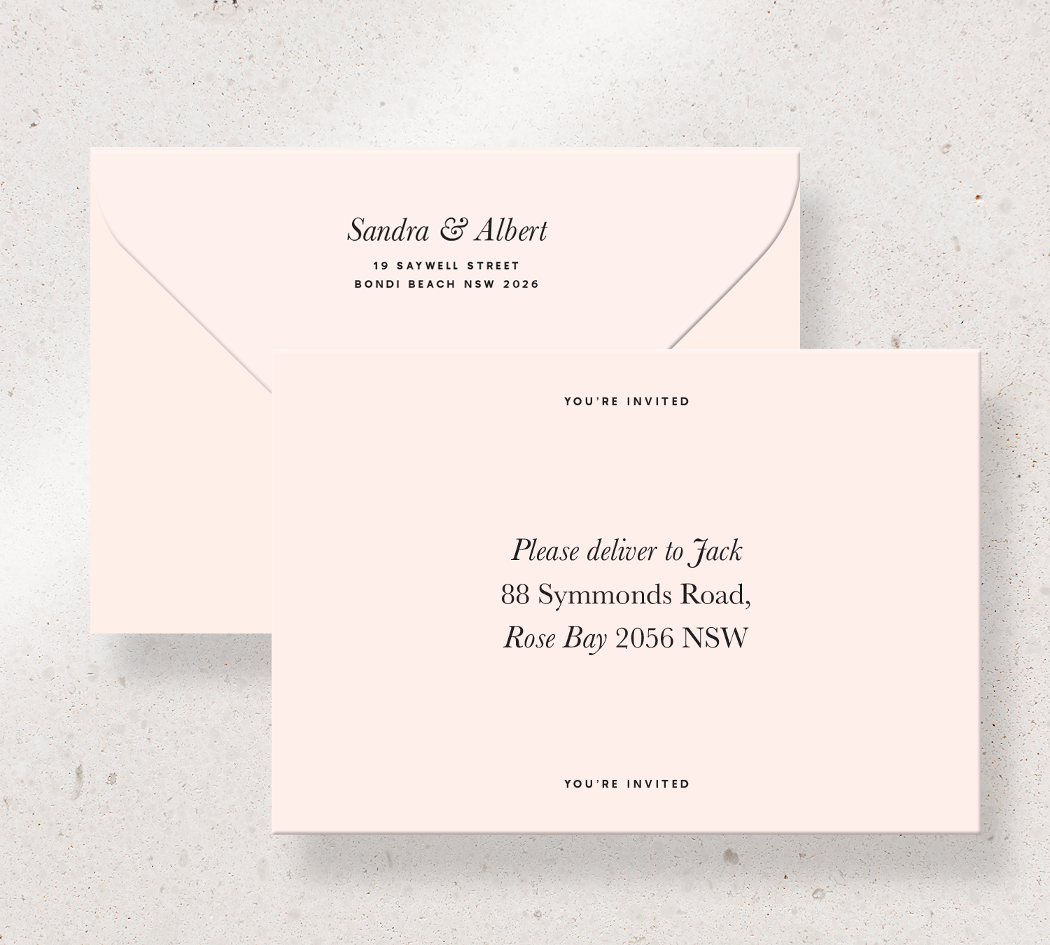 Elegant printed envelopes from our Grande collection