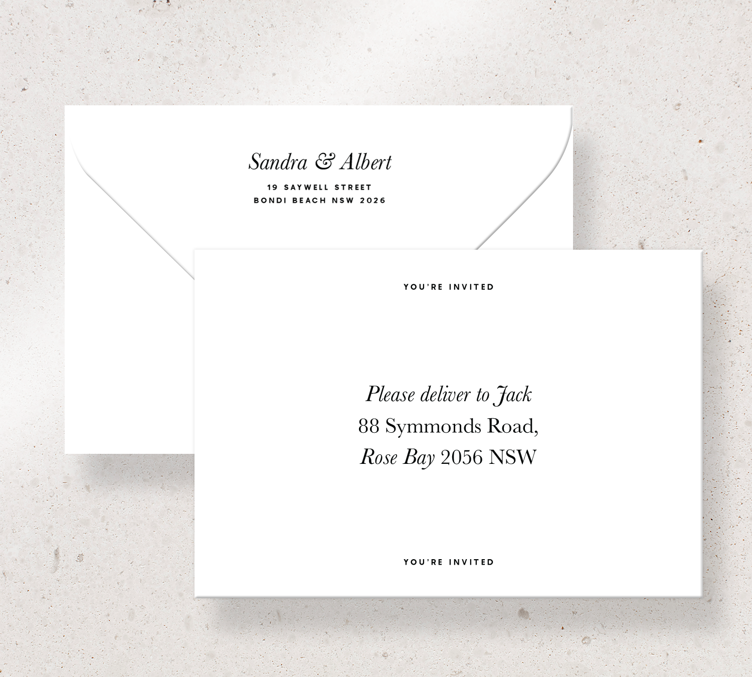 Elegant printed envelopes from our Grande collection