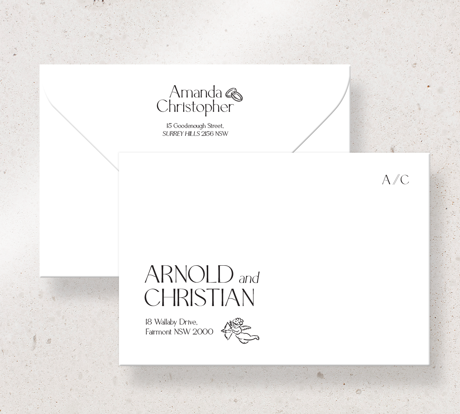 Elegant printed envelopes from our Forever collection