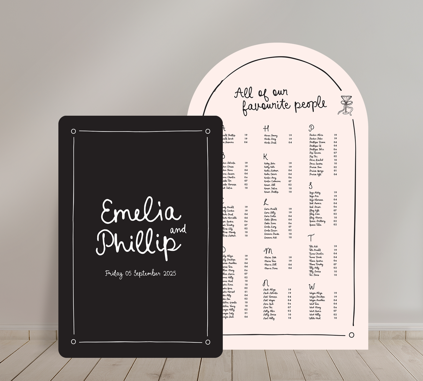Cost effective Signage Duo from our Limoncello collection - Welcome sign and Seating chart Combo