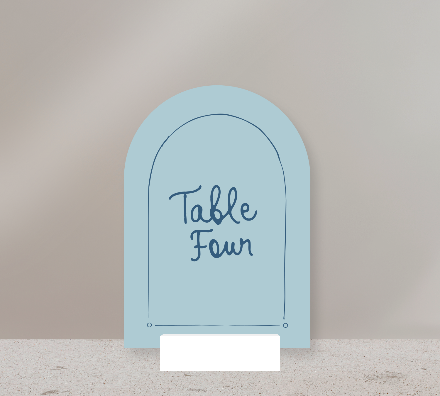 Arch Table Numbers from our Limoncello Collection - China Blue ink on Duck egg blue card